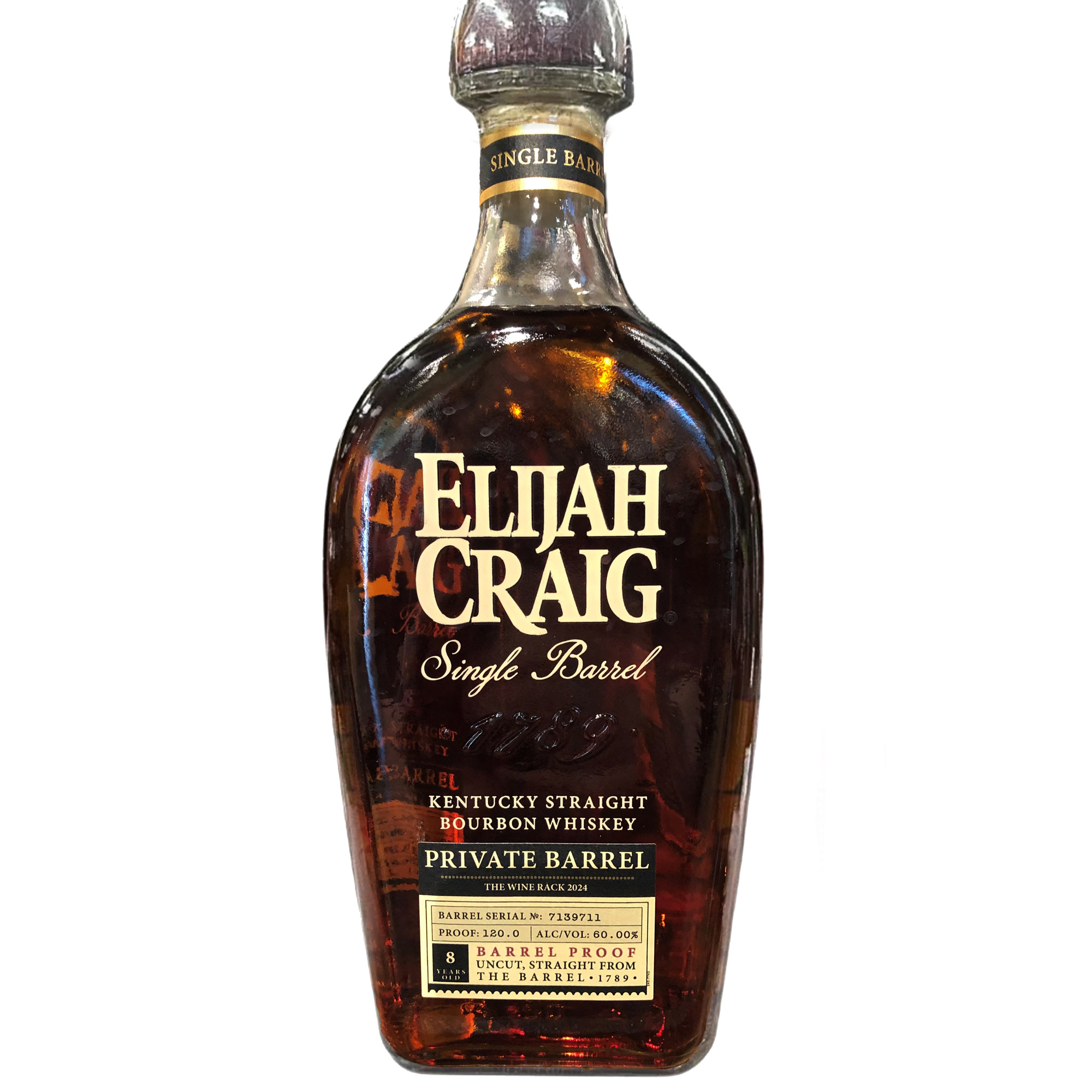 Elijah Craig private barrel bottle