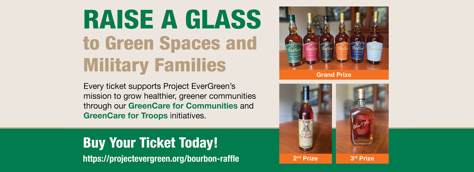 bourbon raffle banner | Project EverGreen